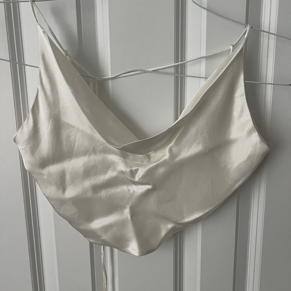 Zara drape silk shirt